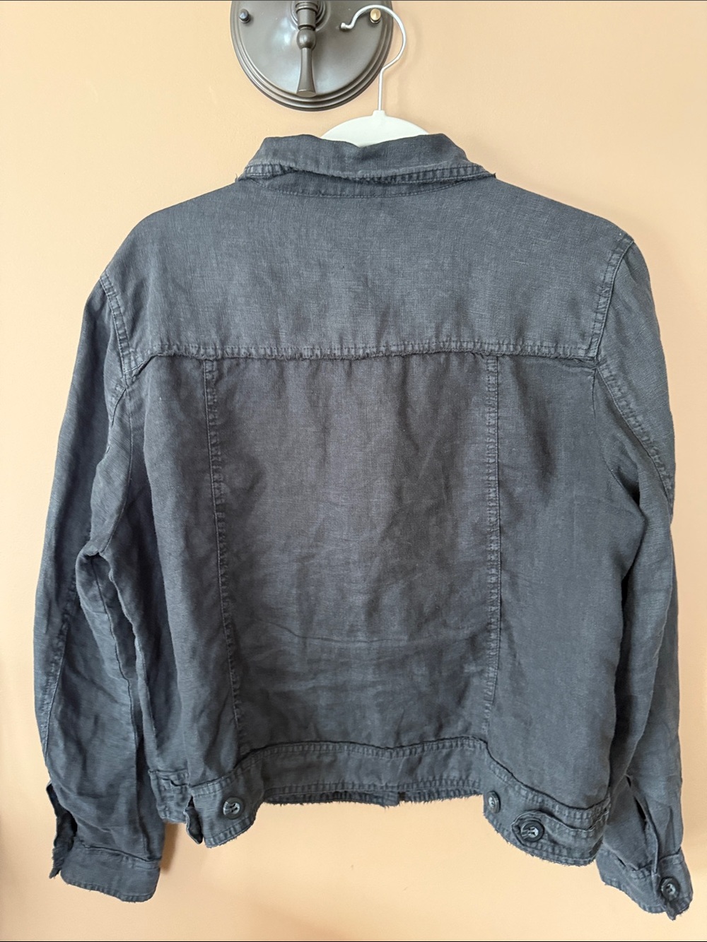 Lulu-B Washed Black Linen Jacket - Picture 3 of 6